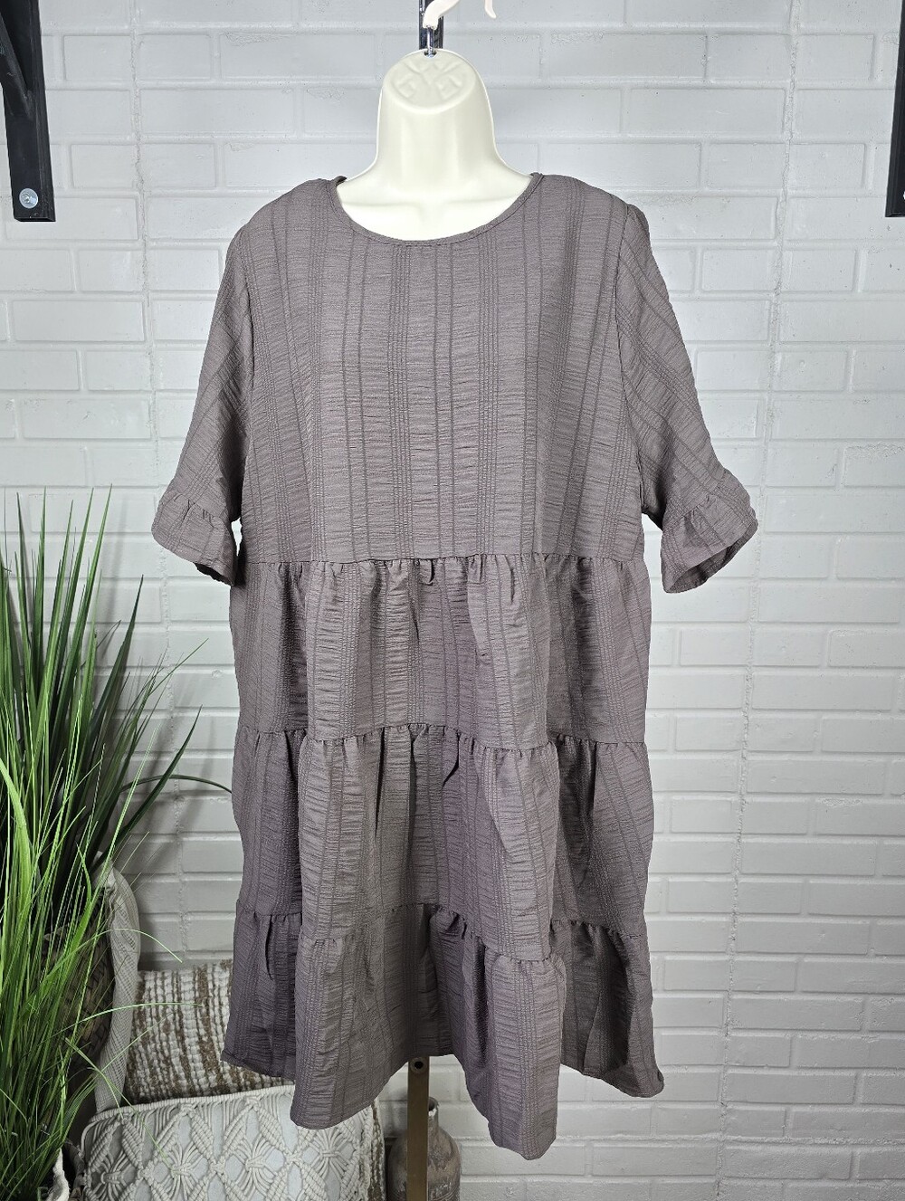 Torrid Brown Tiered Mini Babydoll Dress Size 00